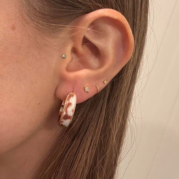 marley and me Jewelry - The Dahlia Gold pony hair cowgirl western cowboy cow earrings fur